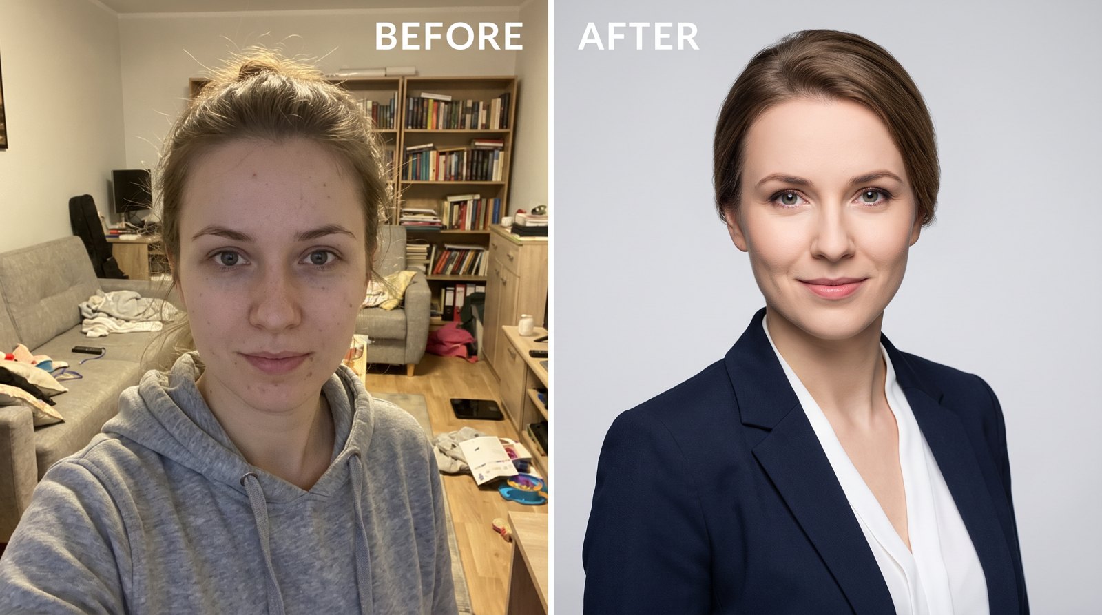 Przed i po — kobieta
